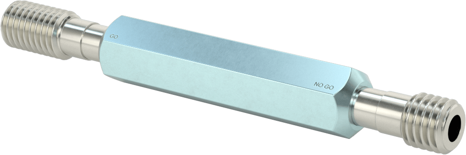 Saplı Dişli Tıkaç Ölçer, Go/No-Go, 9/16"-12 UNC, Sınıf 2B, Kalibrasyon Sertifikası ile