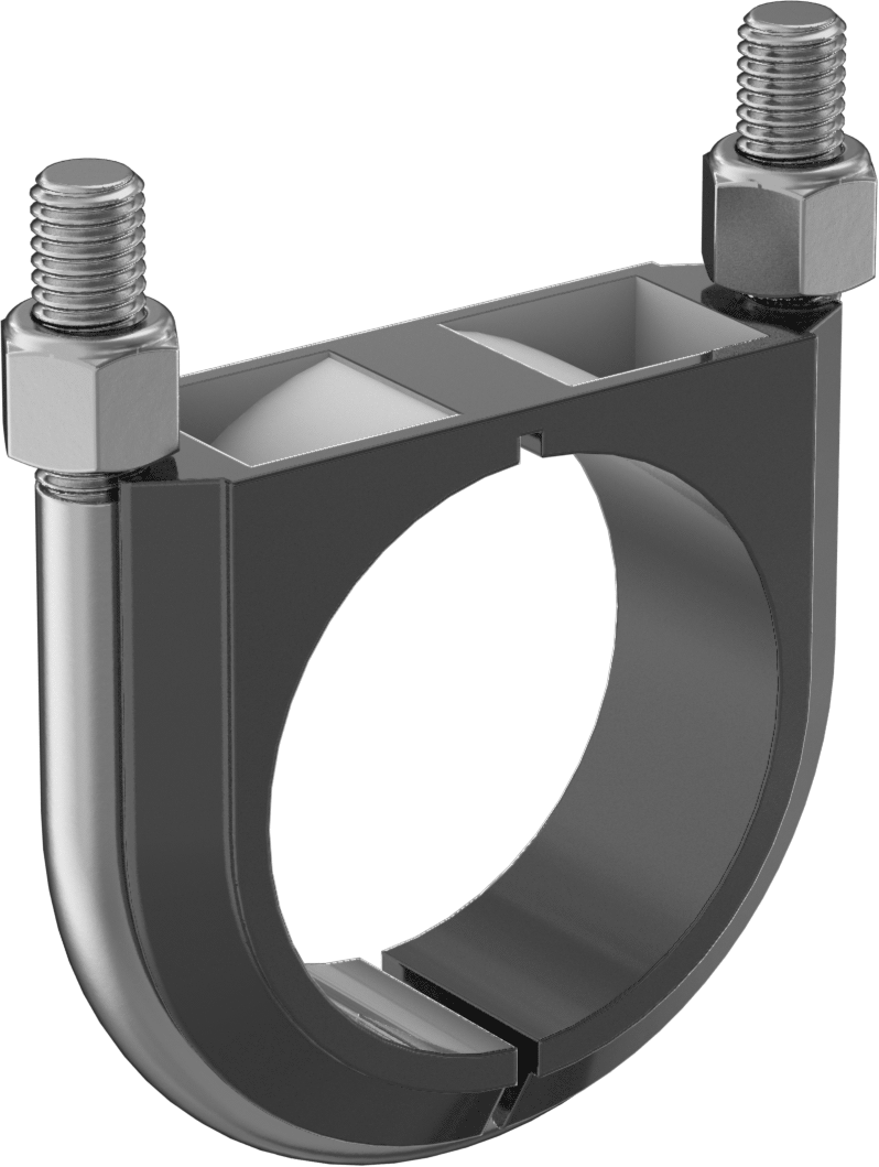 Titreşim Sönümleyici U Cıvatası, Çinko Kaplı Çelik, 1/2"-13 Boyut, 2-7/8" ID,-50° ila 275°F