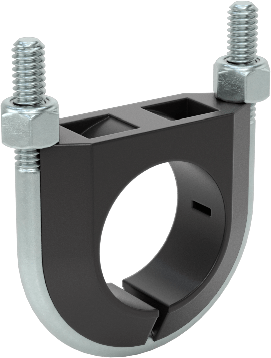 Titreşim Sönümleyici U Cıvatası, Çinko Kaplı Çelik, 1/4"-20 Boyut, 1-1/4" ID,-50° ila 275°F