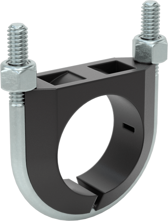 Titreşim Sönümleyici U Cıvatası, Çinko Kaplı Çelik, 1/4"-20 Boyut, 1-3/8" ID,-50° ila 275°F