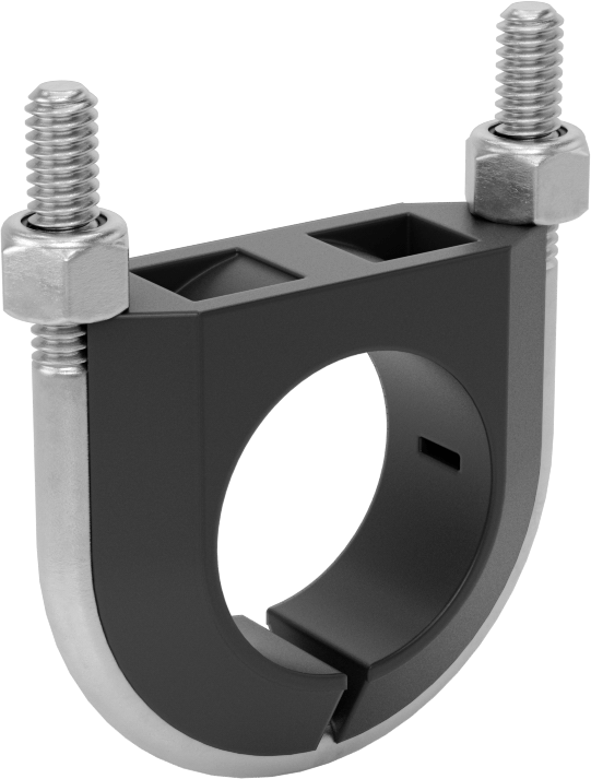 Titreşim Sönümleyici U Cıvatası, 316 Paslanmaz Çelik, 1/4"-20 Diş, 1-1/4" ID,-50° ila 275°F
