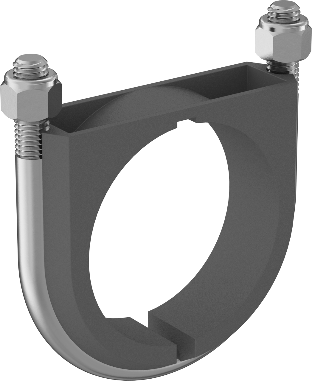 Titreşim Sönümleyici U Cıvatası, Çinko Kaplı Çelik, 1/2"-13 Boyut, 3-1/2" ID,-65° ila 340°F