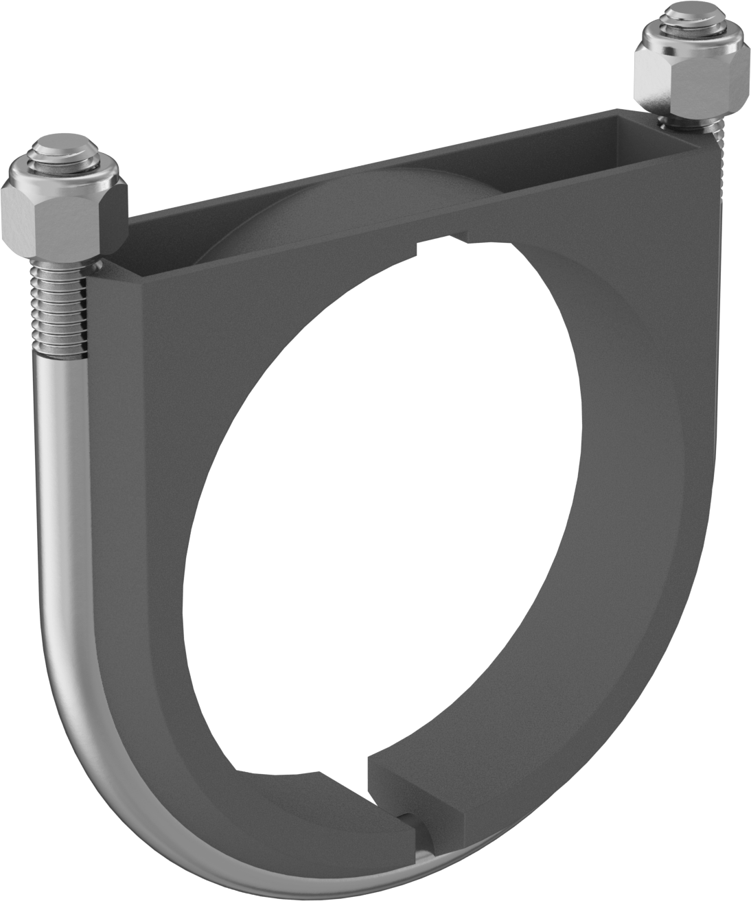 Titreşim Sönümleyici U Cıvatası, Çinko Kaplı Çelik, 1/2"-13 Boyut, 4-1/2" ID,-65° ila 340°F