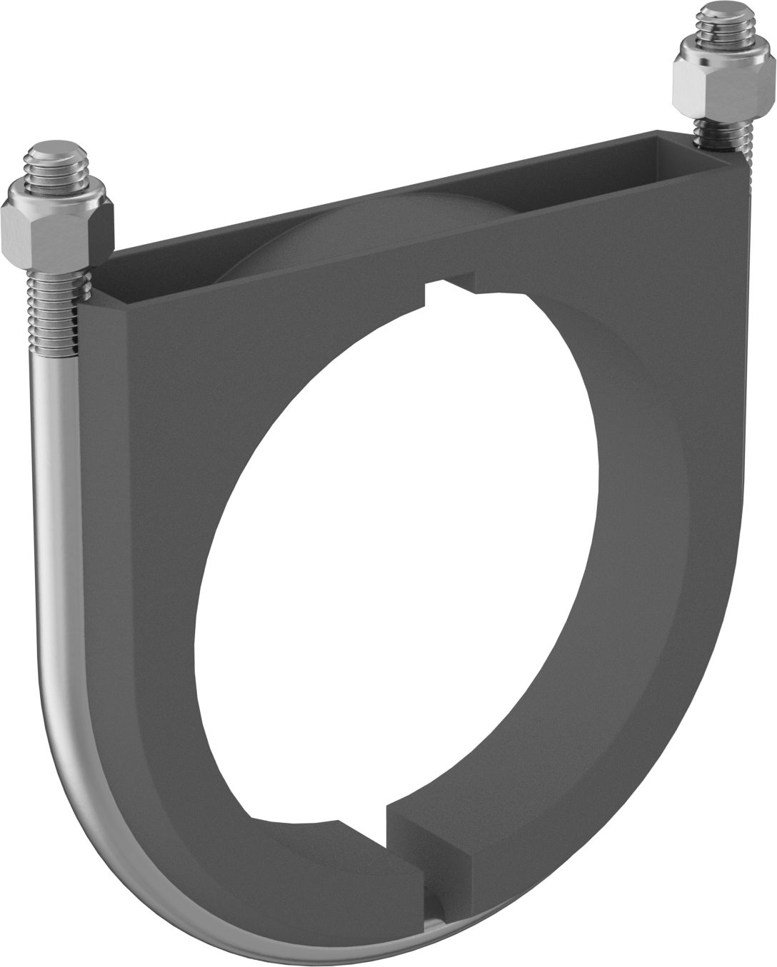 Titreşim Sönümleyici U Cıvatası, Çinko Kaplı Çelik, 1/2"-13 Diş, 5" ID,-65° ila 340°F