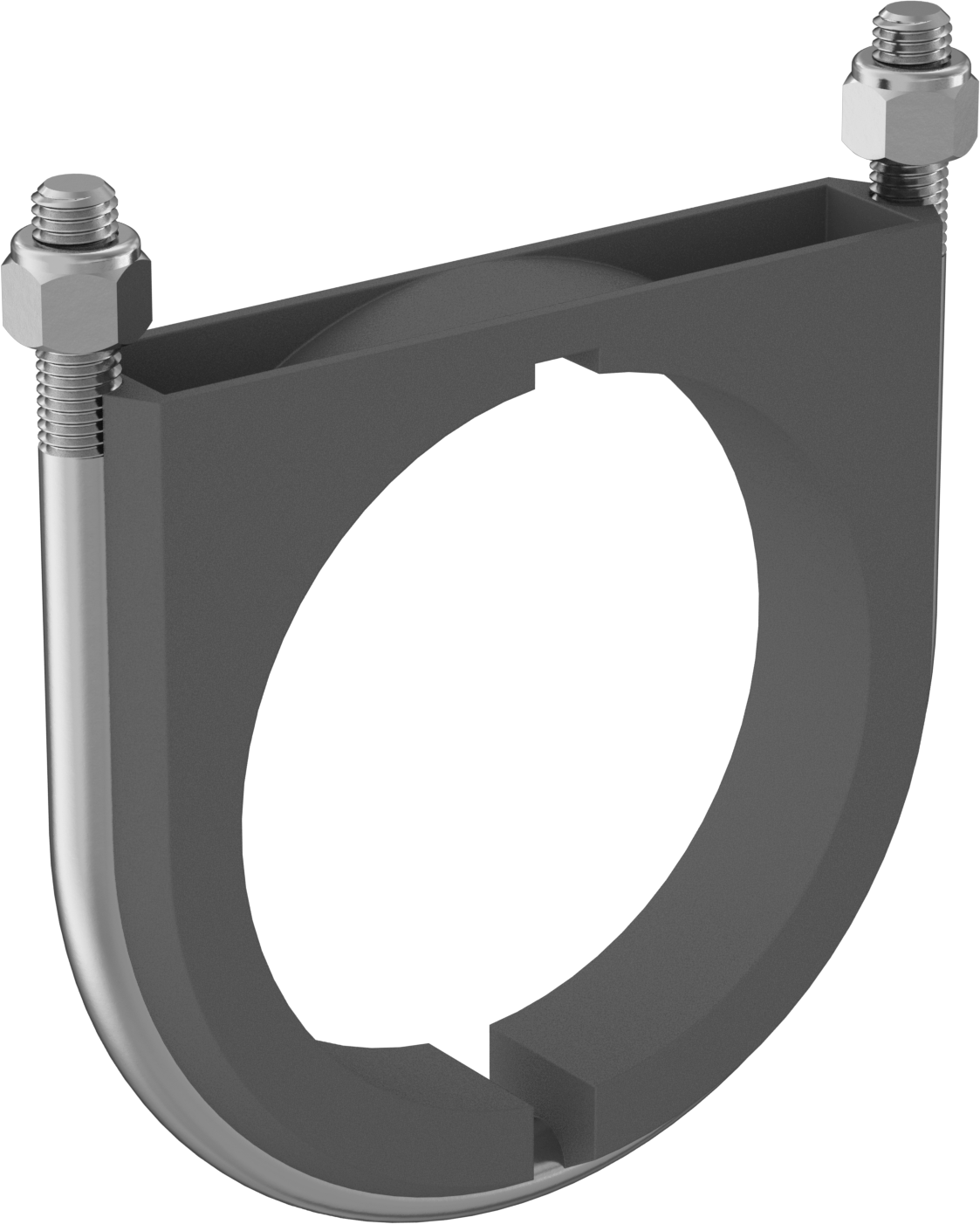 Titreşim Sönümleyici U Cıvatası, Çinko Kaplı Çelik, 5/8"-11 Diş, 6" ID,-65° ila 340°F
