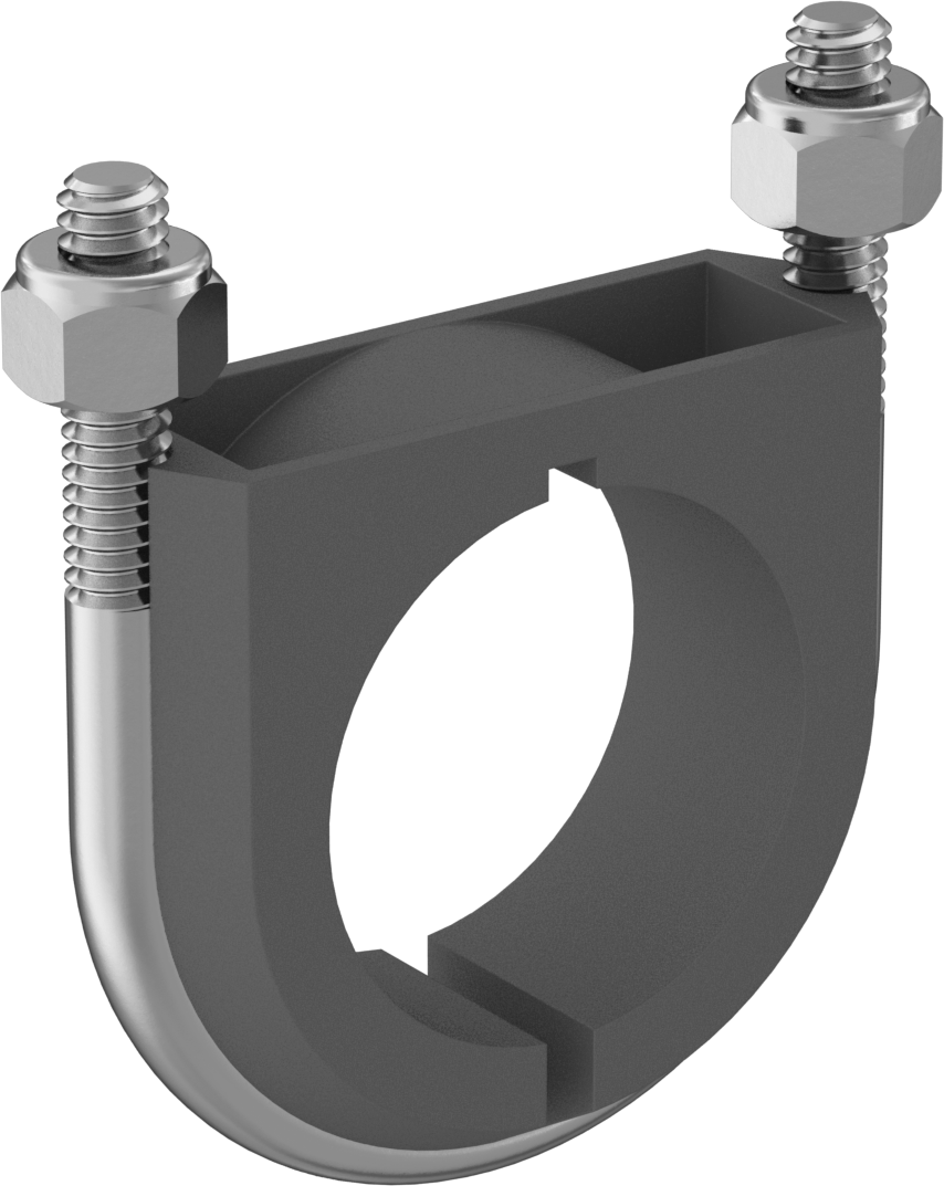 Titreşim Sönümleyici U Cıvatası, 316 Paslanmaz Çelik, 1/4"-20 Diş, 1-3/8" ID,-65° ila 340°F