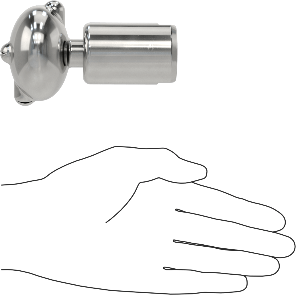 316 Paslanmaz Çelik Dönen Tank Yıkama Nozulu, 3/4 NPT Dişi, 20 PSI'da 11 gpm, 0,06" Delik Çapı