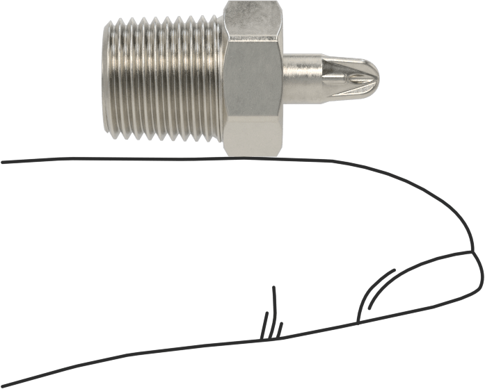 Hava Nozulu, 1/8 NPT Erkek Giriş, 316 Paslanmaz Çelik, 3 CFM @ 100 PSI