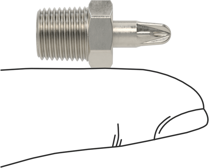 Hava Nozulu, 1/8 NPT Erkek Giriş, 316 Paslanmaz Çelik, 5 CFM @ 100 PSI