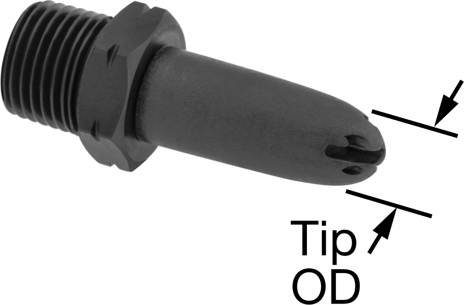 Hava Nozulu, 1/8 NPT Erkek Giriş, PEEK Plastik, 12 CFM @ 100 PSI
