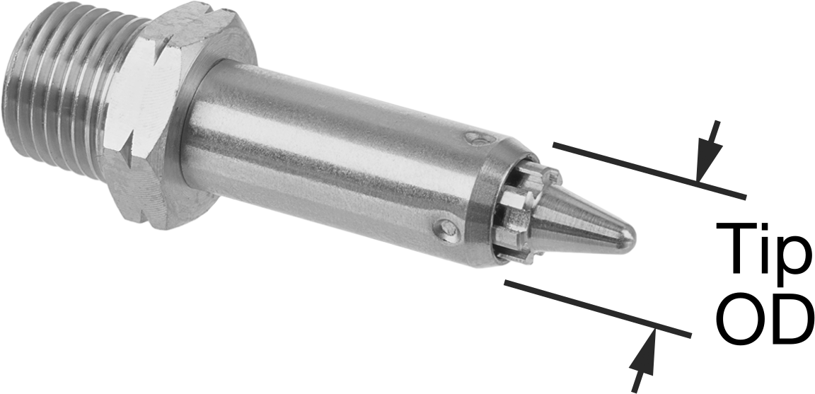 Hava Nozulu, 1/8 NPT Erkek Giriş, 17-4 PH Paslanmaz Çelik, 15 CFM @ 100 PSI