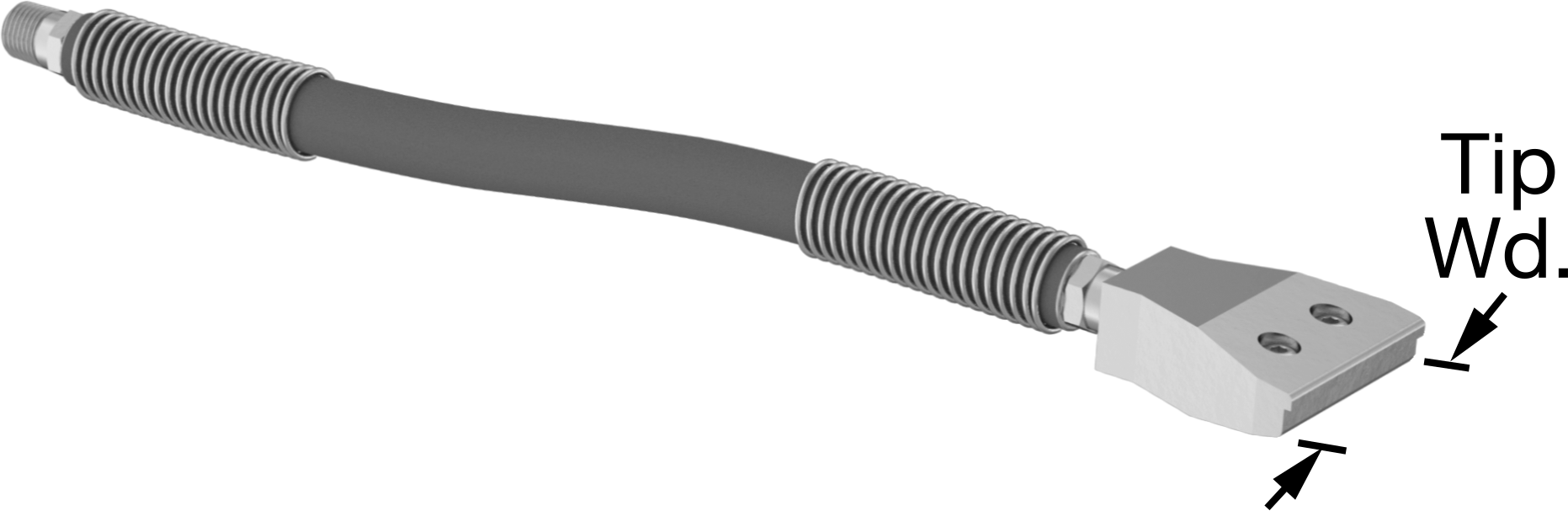 Hava Nozulu, Wd-Airflow Bend and Stay, Çinko, 1/4 NPT, 80 dB, 13-3/4" Uzunluk