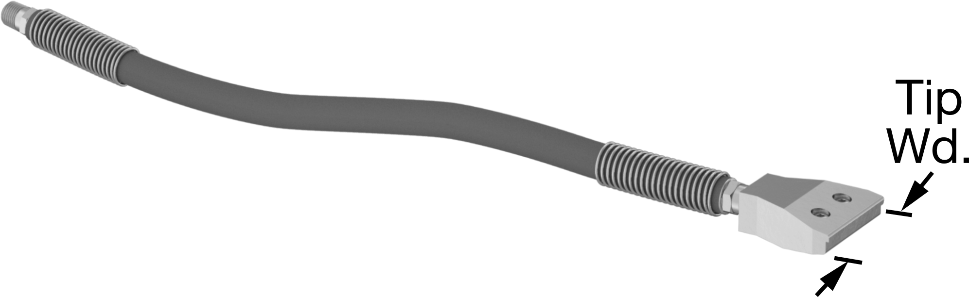 Hava Nozulu, Wd-Airflow Bend and Stay, Çinko, 1/4 NPT, 80 dB, 19-3/4" Uzunluk