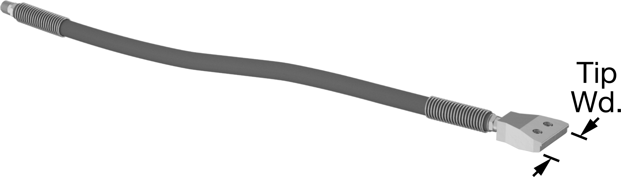 Hava Nozulu, Wd-Airflow Bend and Stay, Çinko, 1/4 NPT, 80 dB, 25-3/4" Uzunluk