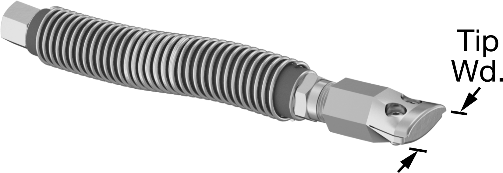 Hava Nozulu, Wd-Airflow Bend and Stay, 316 Paslanmaz Çelik, 1/4 NPT Erkek, 6-3/4" Uzunluk