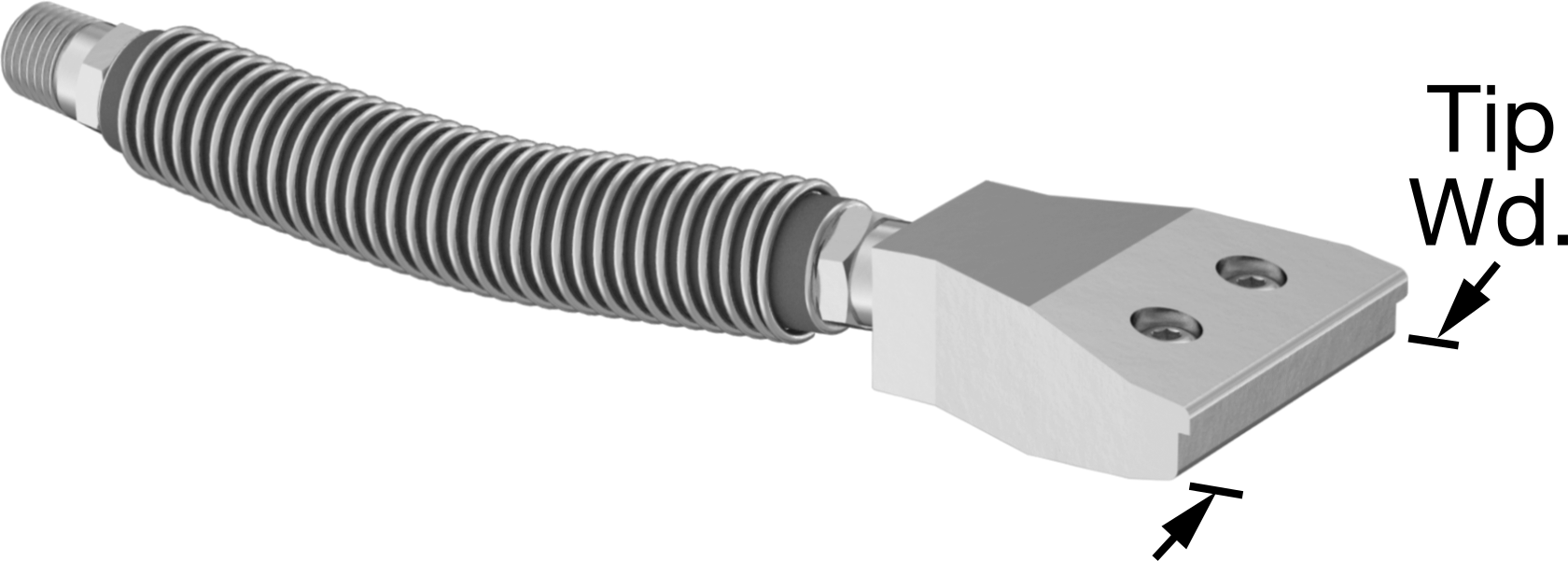 Hava Nozulu, Wd-Airflow Bend and Stay, 316 Paslanmaz Çelik, 1/4 NPT Erkek, 7-3/4" Uzunluk