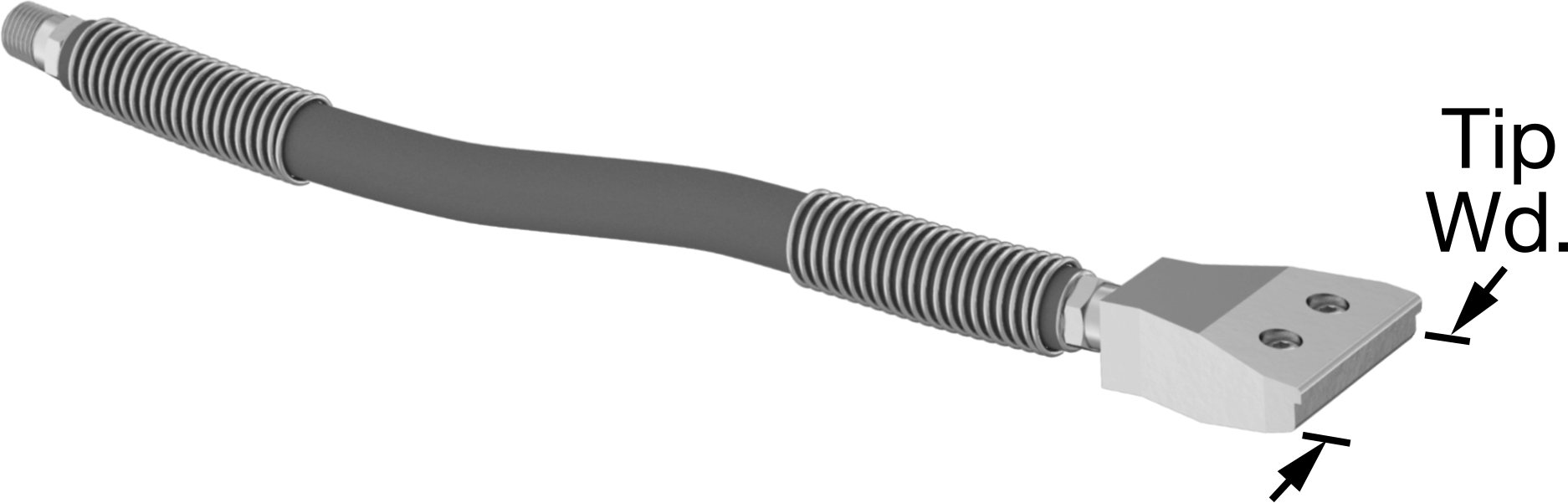 Hava Nozulu, Wd-Airflow Bend and Stay, 316 Paslanmaz Çelik, 1/4 NPT Erkek, 13-3/4" Uzunluk