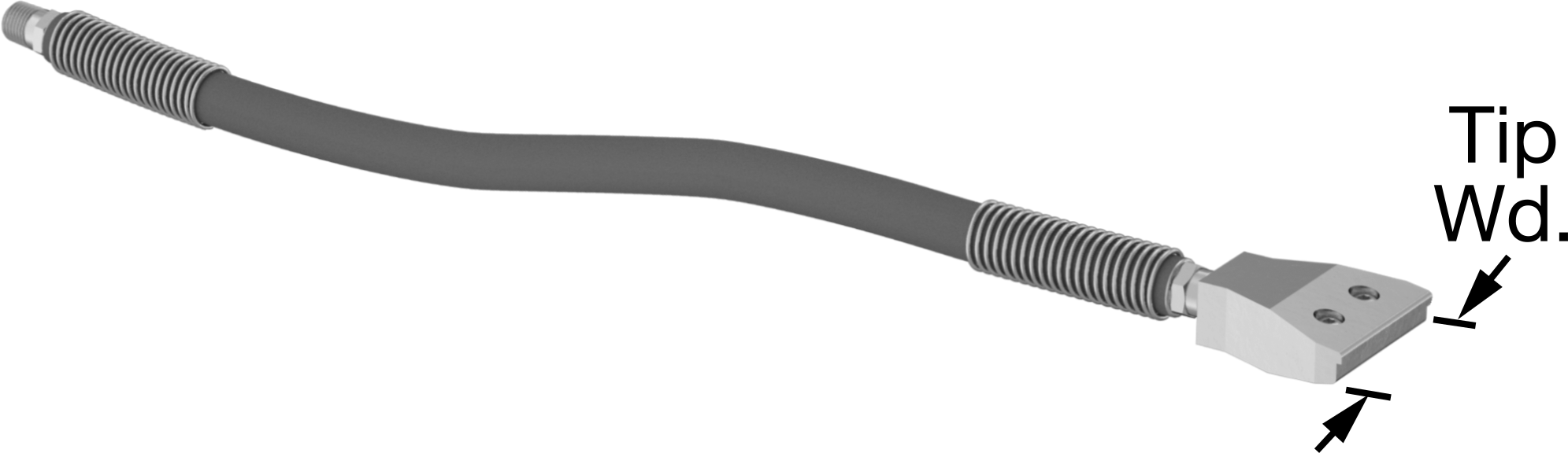 Hava Nozulu, Wd-Airflow Bend and Stay, 316 Paslanmaz Çelik, 1/4 NPT Erkek, 19-3/4" Uzunluk