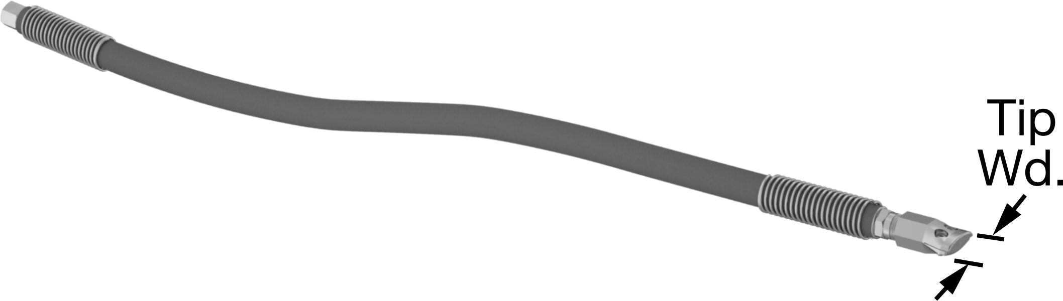 Hava Nozulu, Wd-Airflow Bend and Stay, Çinko, 1/8 NPT Dişi, 85 dB, 25" Uzunluk