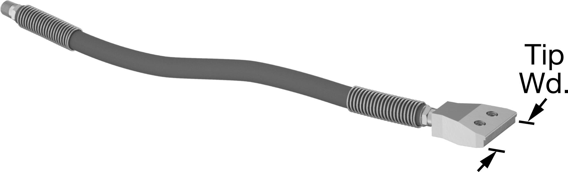Hava Nozulu, Wd-Airflow Bend and Stay, Çinko, 1/4 NPT, 85 dB, 19-3/4" Uzunluk