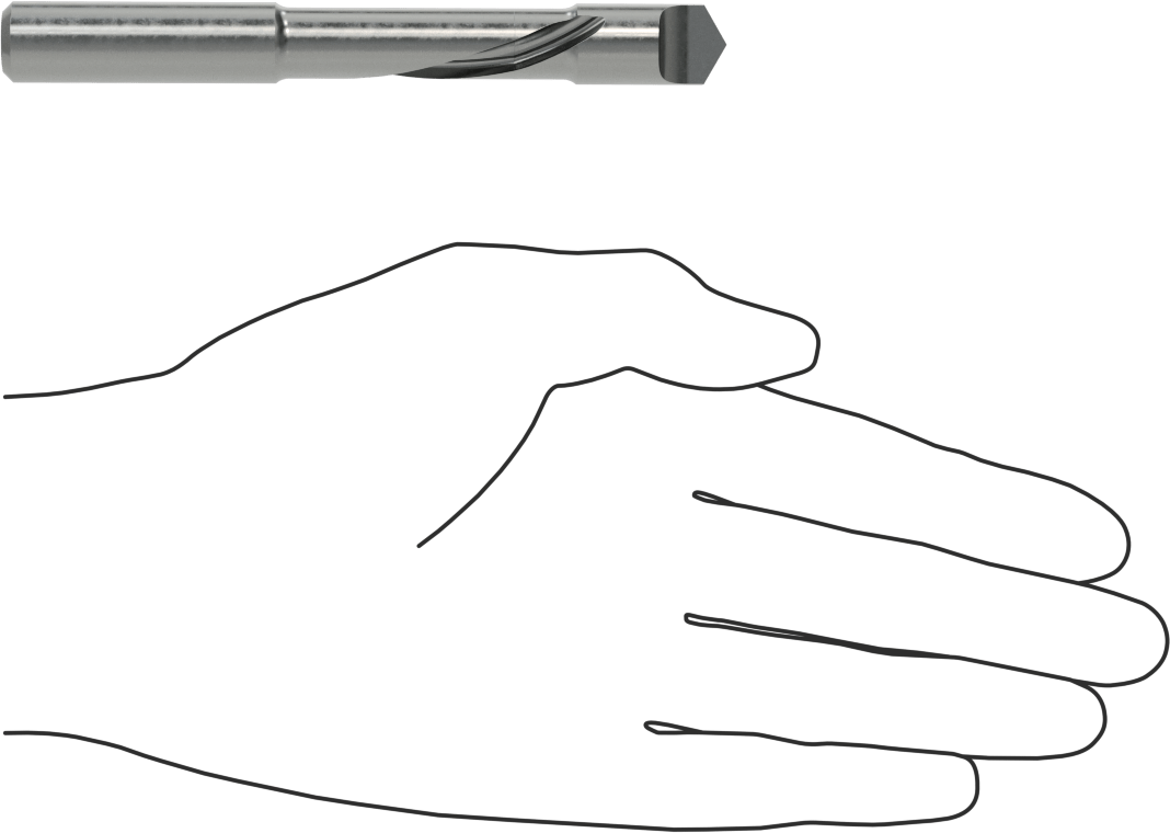 Panel Pilot Freze Ucu, Kaplamasız Yüksek Hızlı Çelik, 1/2" Kesme Çapı, 2-1/8" Kesme Uzunluğu