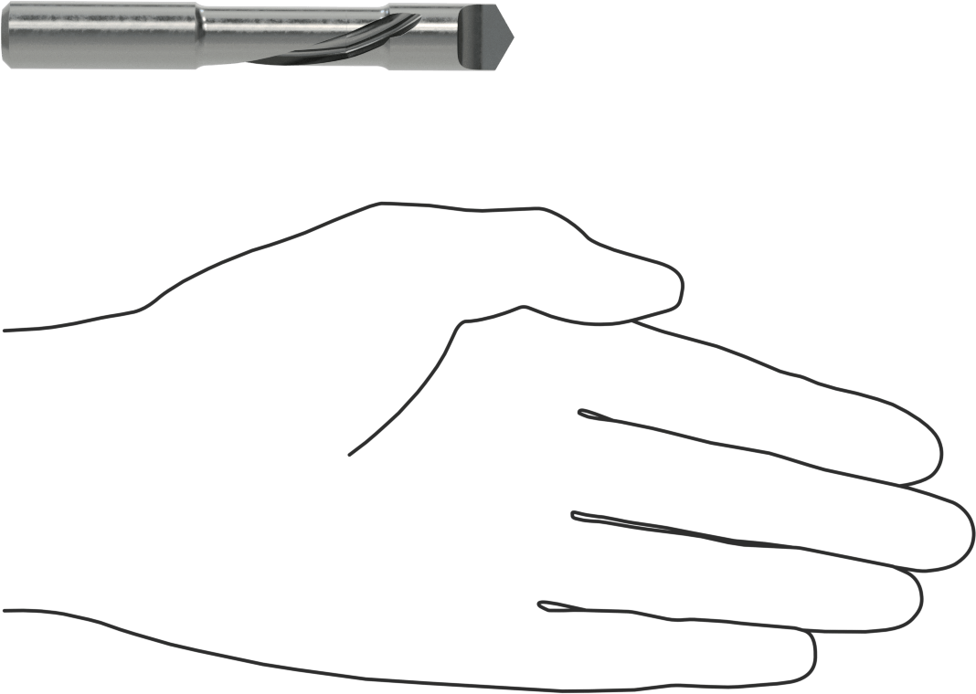 Panel Pilot Freze Ucu, Kaplamasız Yüksek Hızlı Çelik, 1/2" Kesme Çapı, 1-1/4" Kesme Uzunluğu