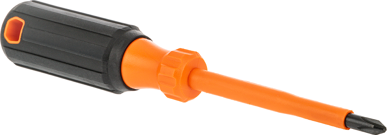 Elektrik Yalıtımlı Tornavida, Yastıklı Tutamaklı, Numara 2 Phillips, 8-1/4" Toplam Uzunluk