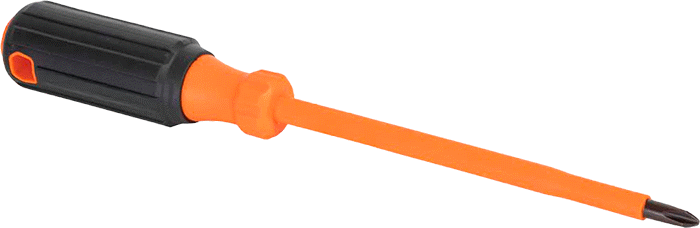Elektrik Yalıtımlı Tornavida, Yastıklı Tutamaklı, Numara 2 Phillips, 10-1/4" Toplam Uzunluk