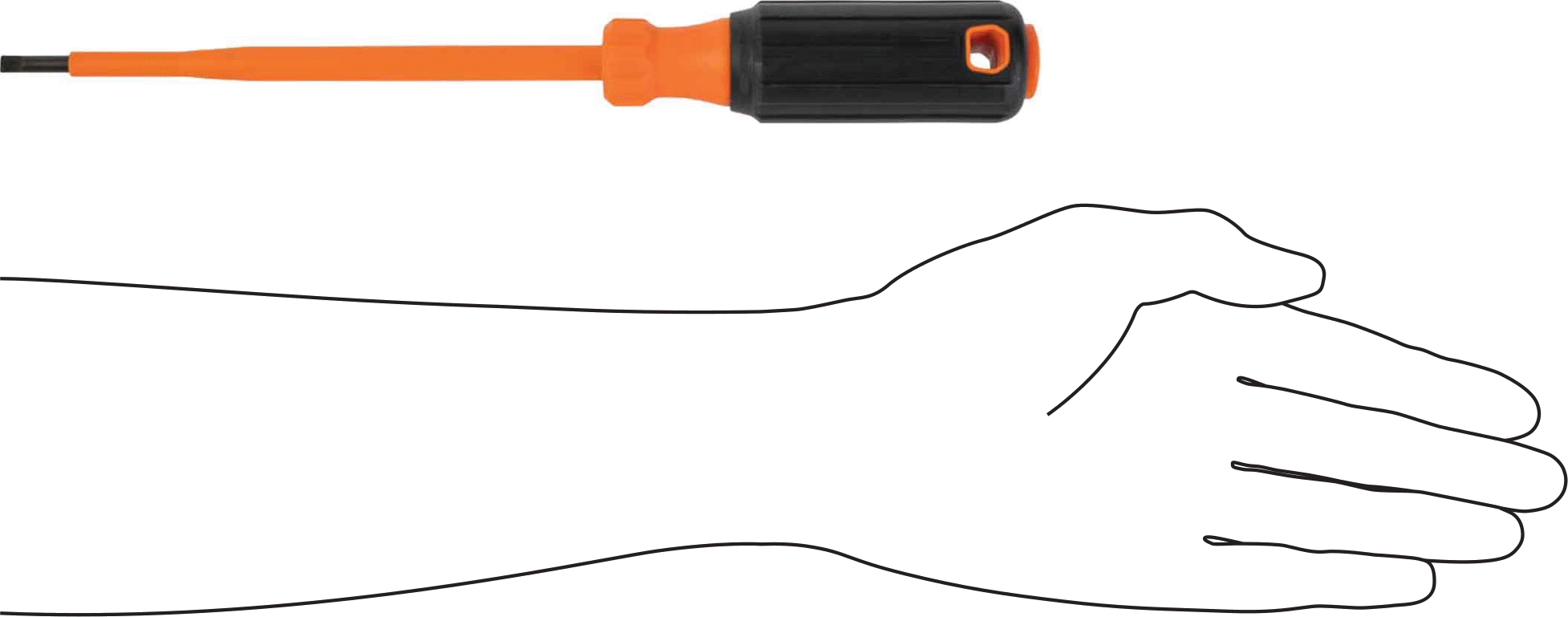 Elektrik Yalıtımlı Tornavida, Yastıklı Tutamaklı, 5/16" Oluklu, 11" Toplam Uzunluk