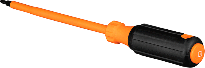 Elektrik Yalıtımlı Tornavida, Yastıklı Tutamaklı, 1 Numaralı Kare Uç, 10-1/4" Toplam Uzunluk