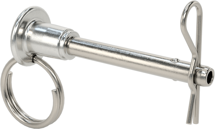 Çatal Pimli Çift Kilitli Hızlı Açma Pimi, 17-4 PH Paslanmaz Çelik, 1/4" Çap, 1-1/2" Kullanılabilir Uzunluk
