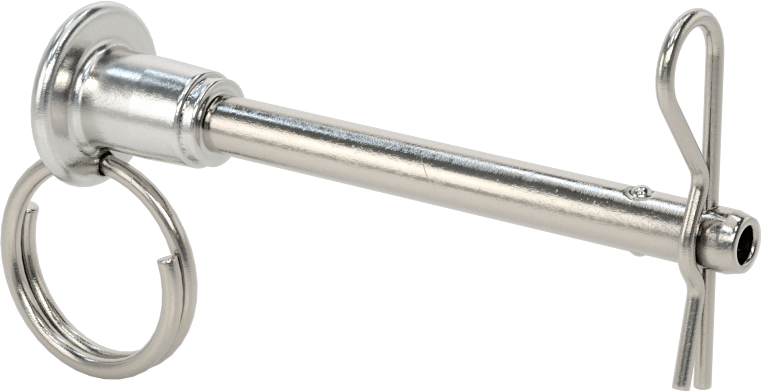 Çatal Pimli Çift Kilitli Hızlı Açma Pimi, 17-4 PH Paslanmaz Çelik, 1/4" Çap, 2" Kullanılabilir Uzunluk