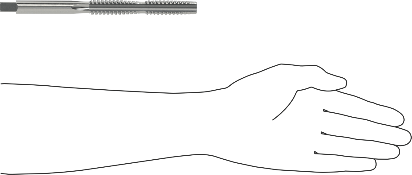 Trapez Dişli Tap, M18 x 4 mm Diş Boyutu, 4,33" Diş Uzunluğu