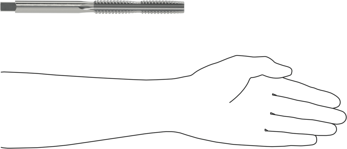 Trapez Dişli Tap, M20 x 4 mm Diş Boyutu, 4,33" Diş Uzunluğu