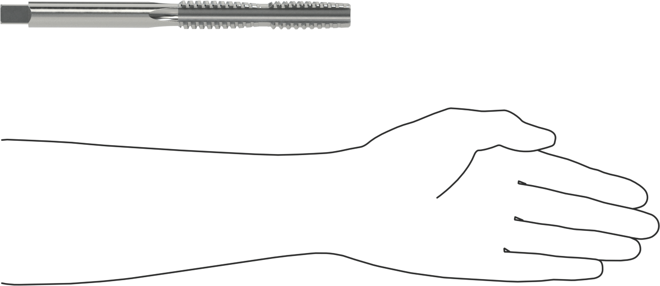 Trapez Dişli Tap, M22 x 5 mm Diş Boyutu, 4,33" Diş Uzunluğu