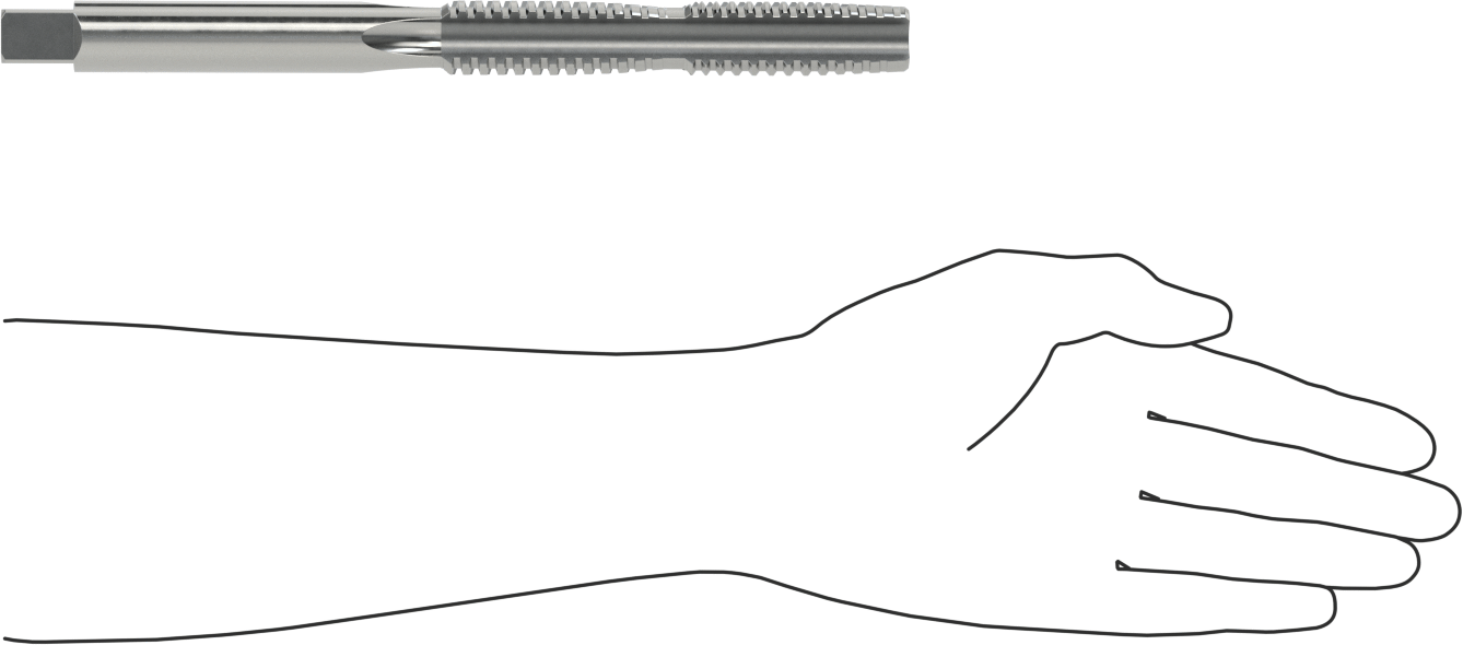 Trapez Dişli Tap, M26 x 5 mm Diş Boyutu, 5,31 inç Diş Uzunluğu