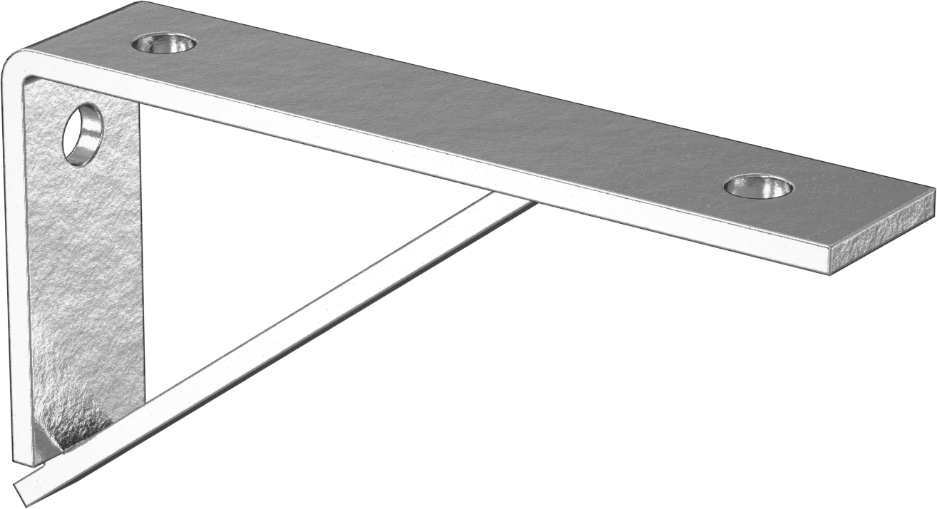 Strut Kanalı Raf Braketi, 304 Paslanmaz Çelik, 8-1/2" Uzunluk