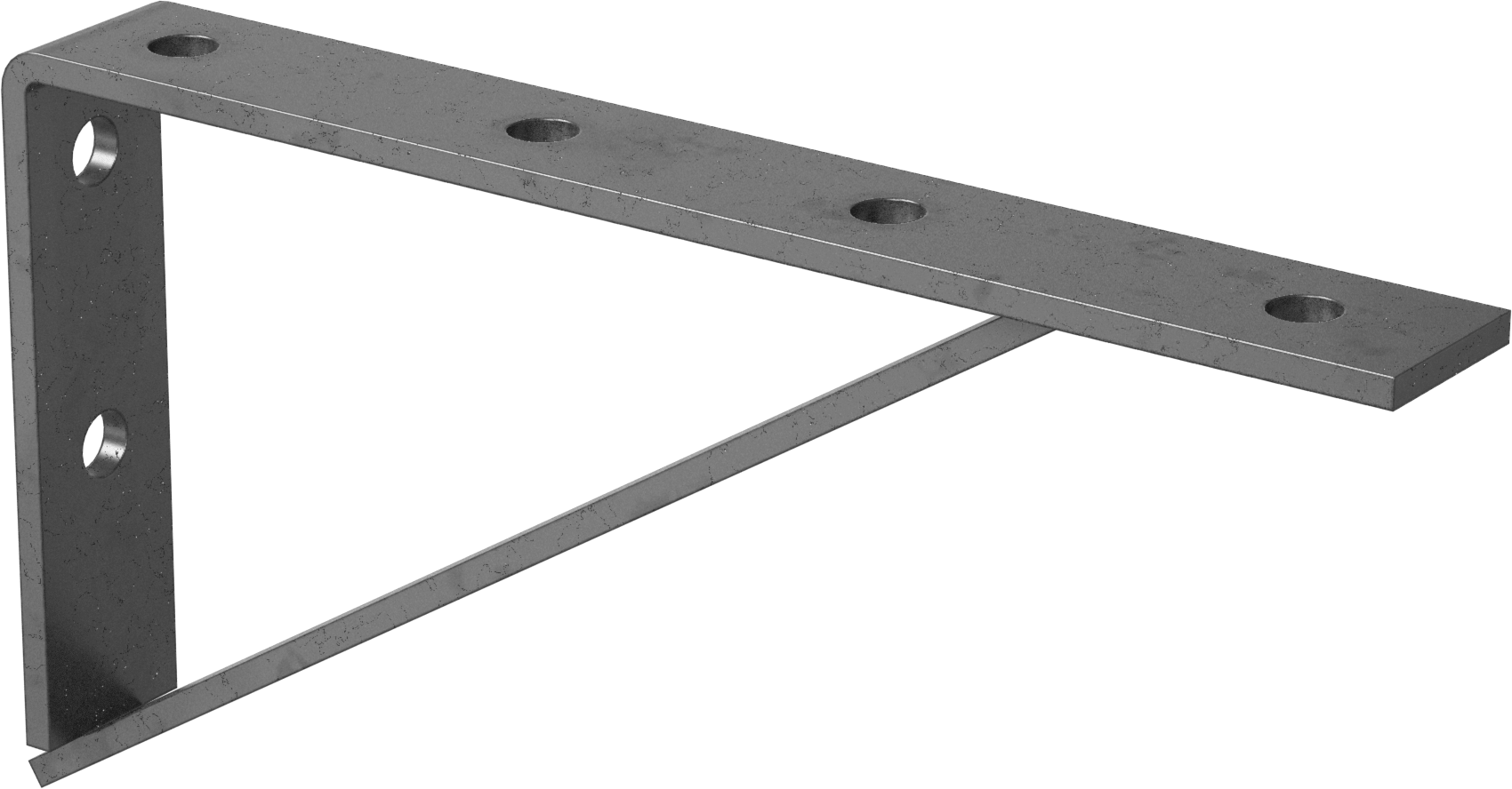 Strut Kanalı Raf Braketi, Yeşil Toz Boyalı Çelik, 12-1/2" Uzunluk