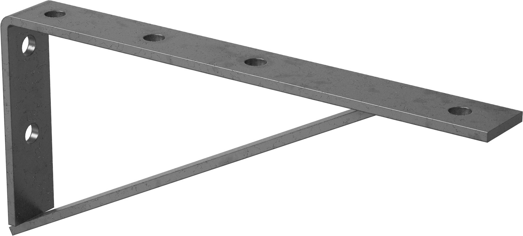 Strut Kanalı Raf Braketi, Yeşil Toz Boyalı Çelik, 14-1/2" Uzunluk