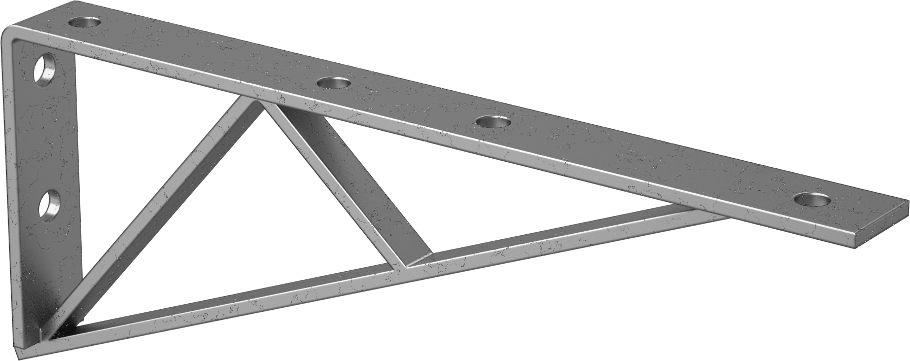 Strut Kanalı Raf Braketi, Galvanizli Çelik, 16-1/2" Uzunluk