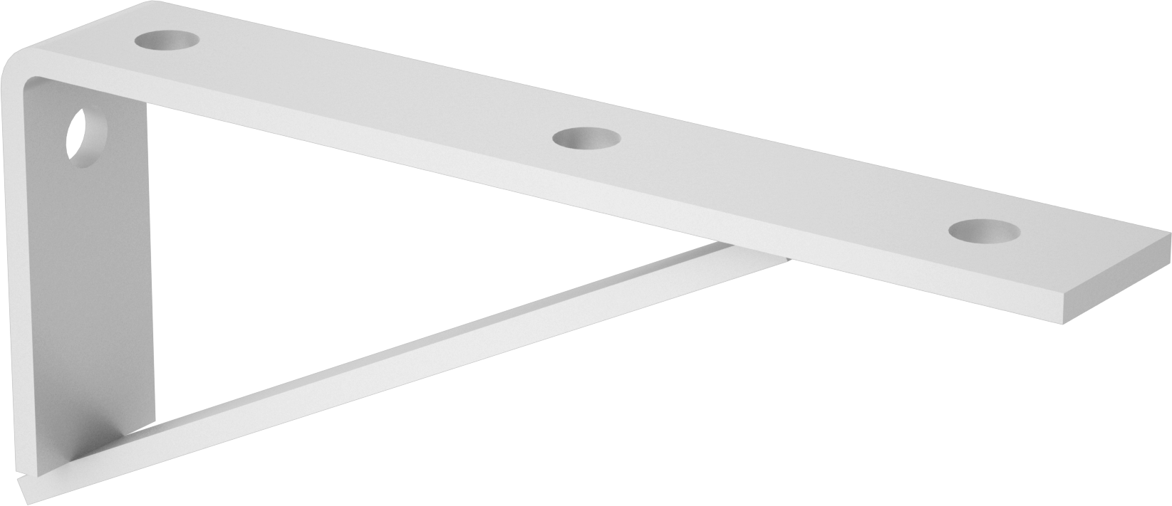 Strut Kanalı Raf Braketi, Beyaz boyalı çelik, 10-1/2" Uzunluk