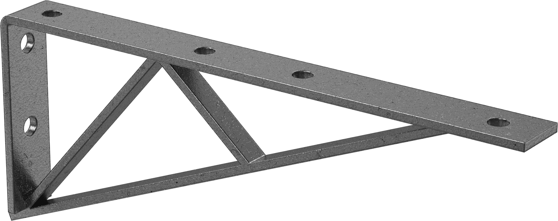 Strut Kanalı Raf Braketi, Siyah Boyalı Çelik, 16-1/2" Uzunluk
