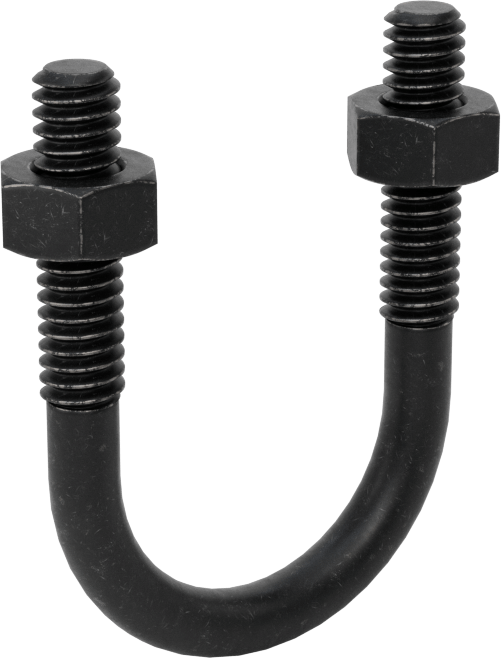 Siyah Oksit Çelik U Cıvatası, 1/4"-20 Diş Boyutu, 1" ID