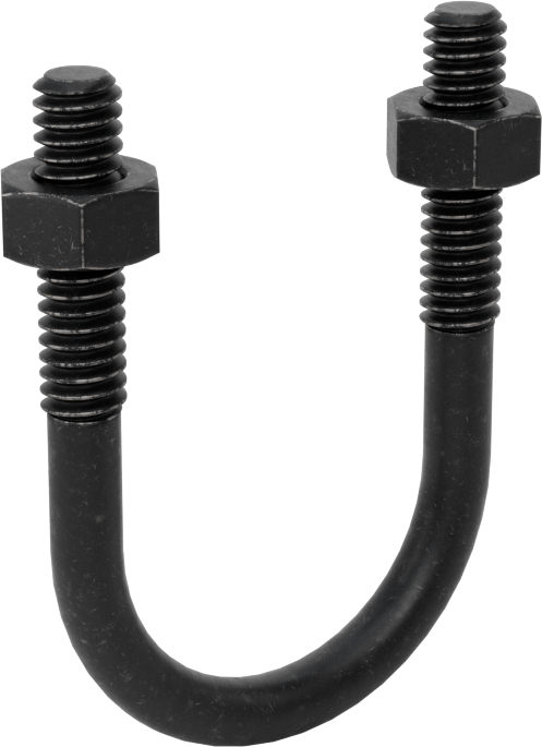 Siyah Oksit Çelik U Cıvatası, 1/4"-20 Diş Boyutu, 1-1/8" ID