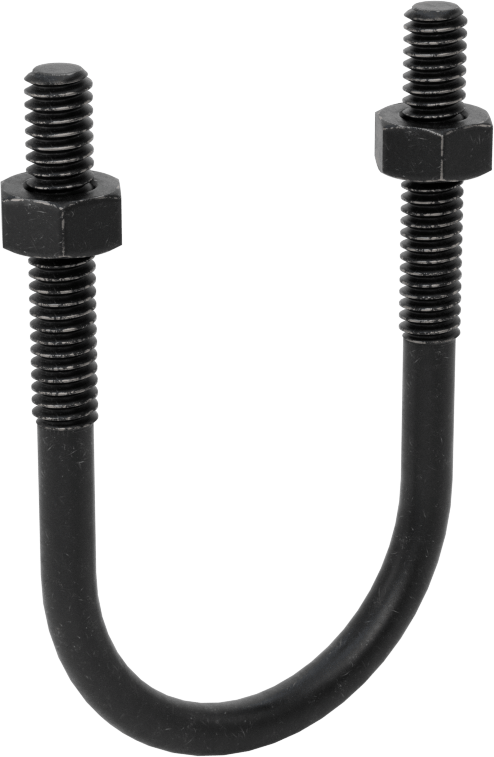 Siyah Oksit Çelik U Cıvatası, 1/4"-20 Diş Boyutu, 1-1/2" ID