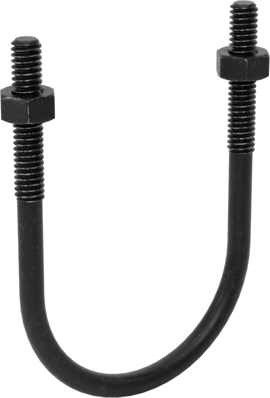 Siyah Oksit Çelik U Cıvatası, 1/4"-20 Diş Boyutu, 2" ID