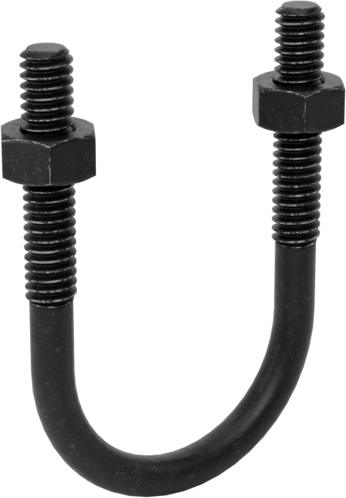 Siyah Oksit Çelik U Cıvatası, 1/4"-20 Diş Boyutu, 1-1/4" ID