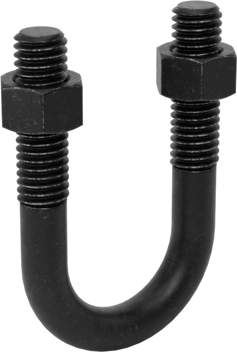 Siyah Oksit Çelik U Cıvatası, 3/8"-16 Diş Boyutu, 1" ID