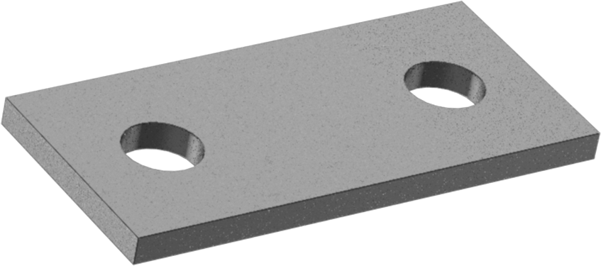 1/4"-20 Diş Boyutu için Plaka, 3/4" İç Çaplı Siyah Oksit Çelik U-Cıvata