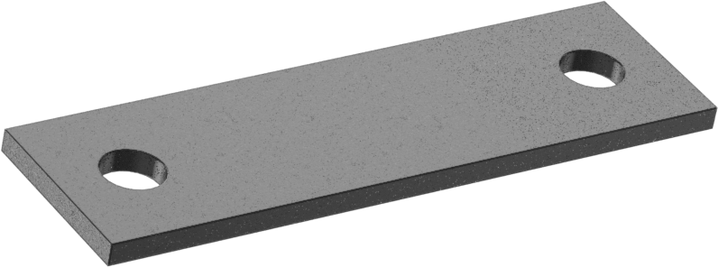 1/4"-20 Diş Boyutu için Plaka, 1-3/4" İç Çaplı Siyah Oksit Çelik U-Cıvata